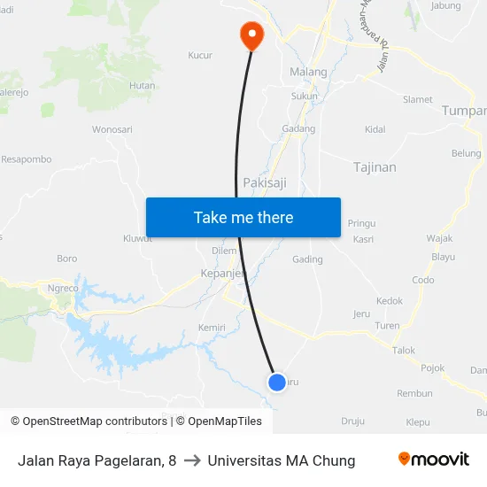 Jalan Raya Pagelaran, 8 to Universitas MA Chung map