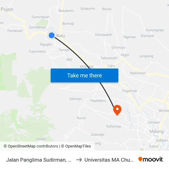 Jalan Panglima Sudirman, 98 to Universitas MA Chung map