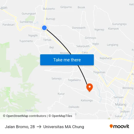 Jalan Bromo, 28 to Universitas MA Chung map