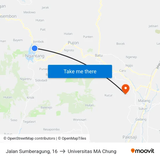 Jalan Sumberagung, 16 to Universitas MA Chung map