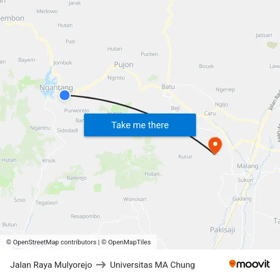 Jalan Raya Mulyorejo to Universitas MA Chung map