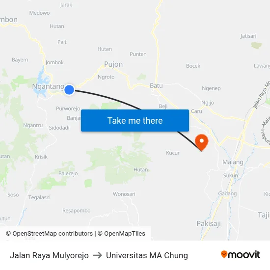 Jalan Raya Mulyorejo to Universitas MA Chung map