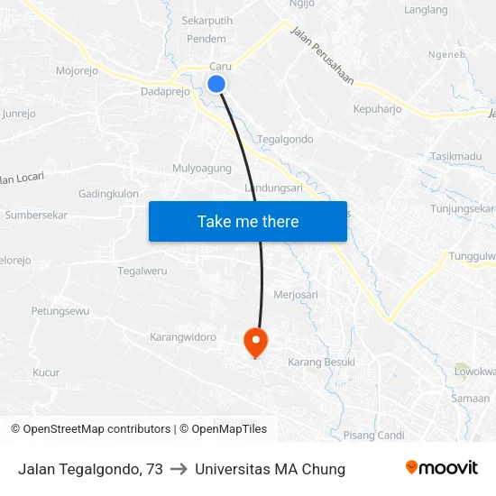 Jalan Tegalgondo, 73 to Universitas MA Chung map