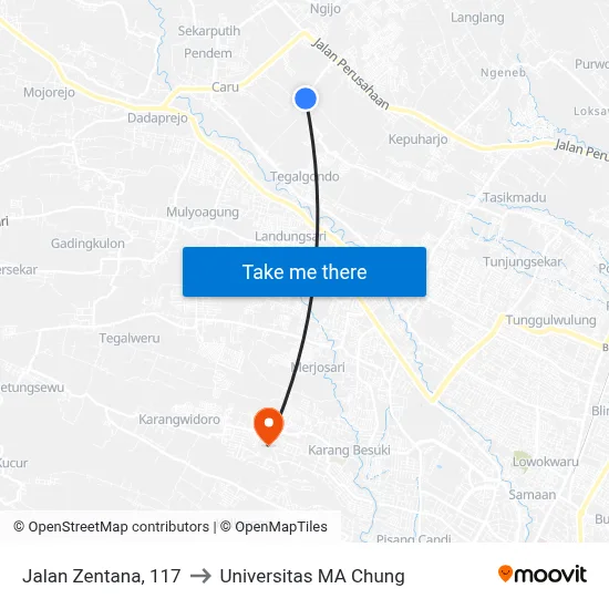 Jalan Zentana, 117 to Universitas MA Chung map