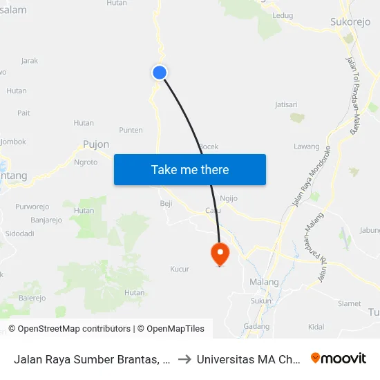 Jalan Raya Sumber Brantas, 121 to Universitas MA Chung map