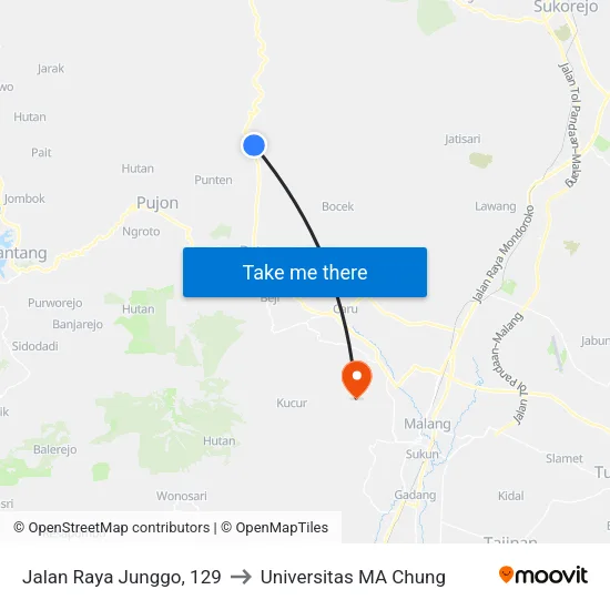 Jalan Raya Junggo, 129 to Universitas MA Chung map