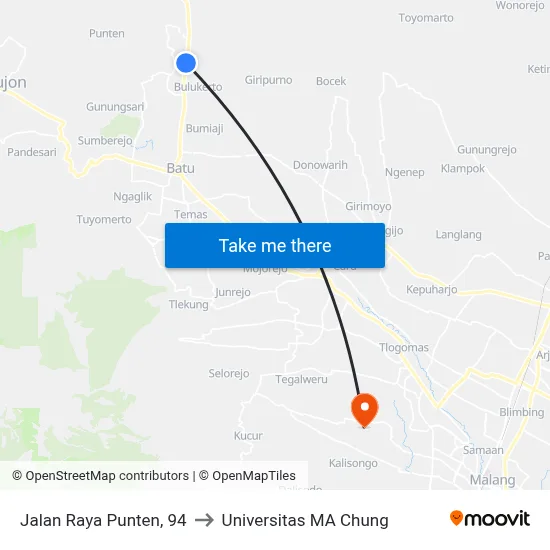 Jalan Raya Punten, 94 to Universitas MA Chung map