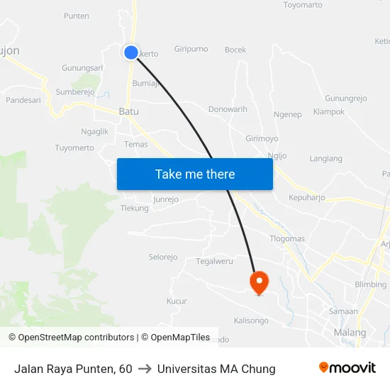 Jalan Raya Punten, 60 to Universitas MA Chung map