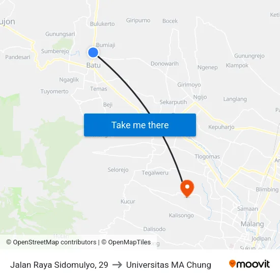 Jalan Raya Sidomulyo, 29 to Universitas MA Chung map
