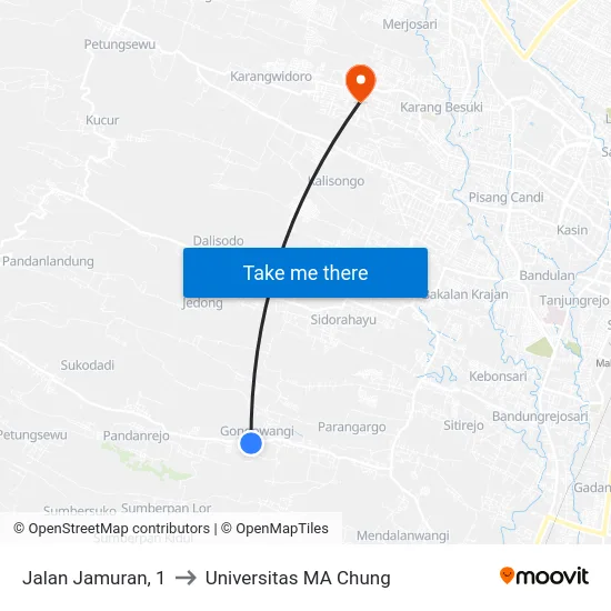 Jalan Jamuran, 1 to Universitas MA Chung map