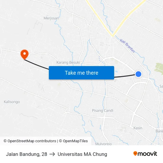 Jalan Bandung, 28 to Universitas MA Chung map