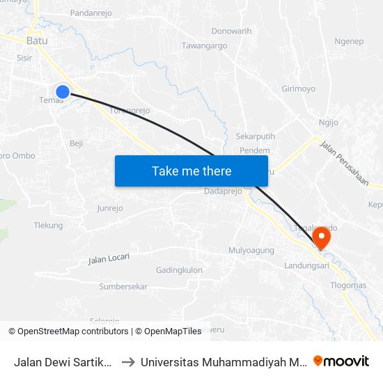 Jalan Dewi Sartika, 31 to Universitas Muhammadiyah Malang map