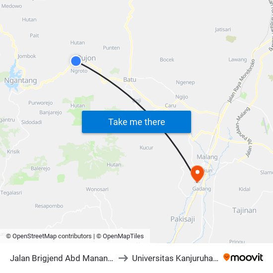 Jalan Brigjend Abd Manan Wijaya, 16 to Universitas Kanjuruhan Malang map