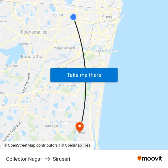Collector Nagar to Siruseri map