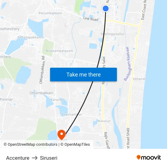 Accenture to Siruseri map