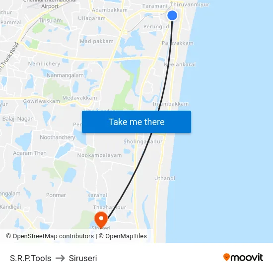 S.R.P.Tools to Siruseri map