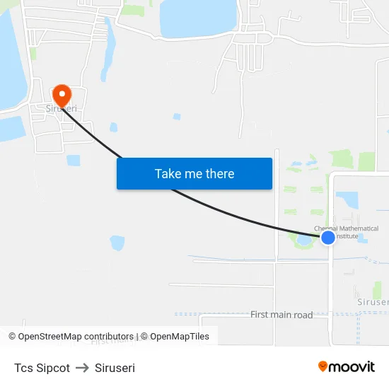 Tcs Sipcot to Siruseri map