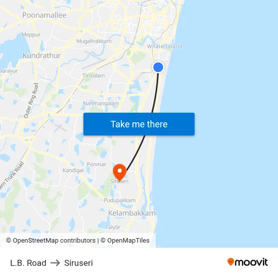 L.B. Road to Siruseri map