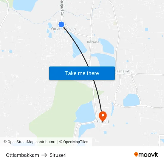 Ottiambakkam to Siruseri map