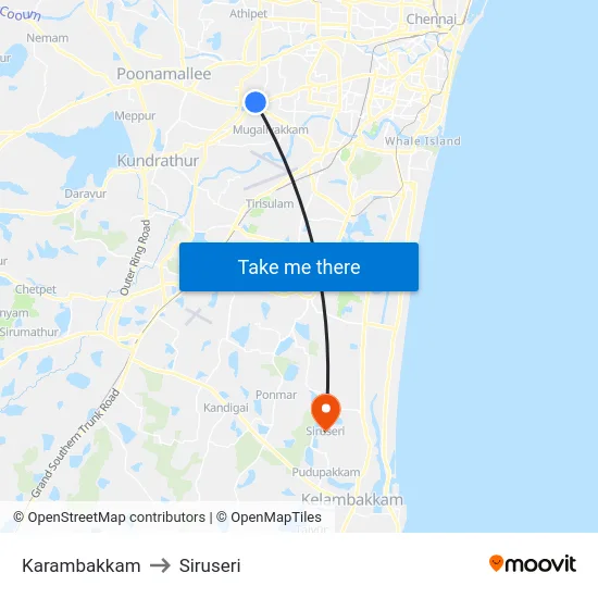 Karambakkam to Siruseri map