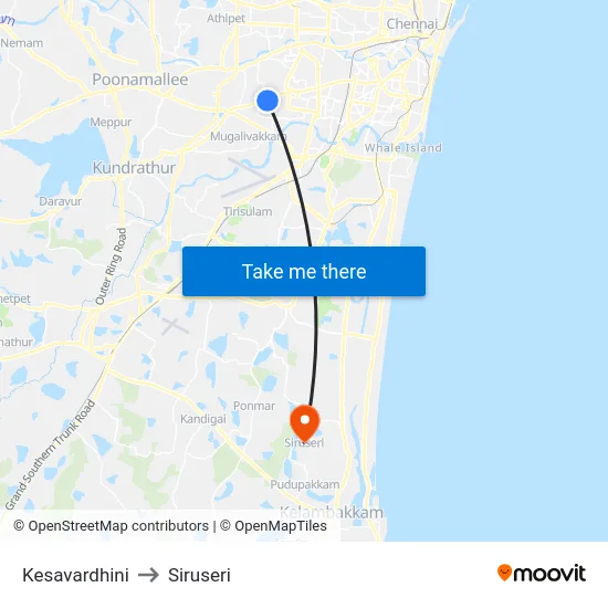 Kesavardhini to Siruseri map