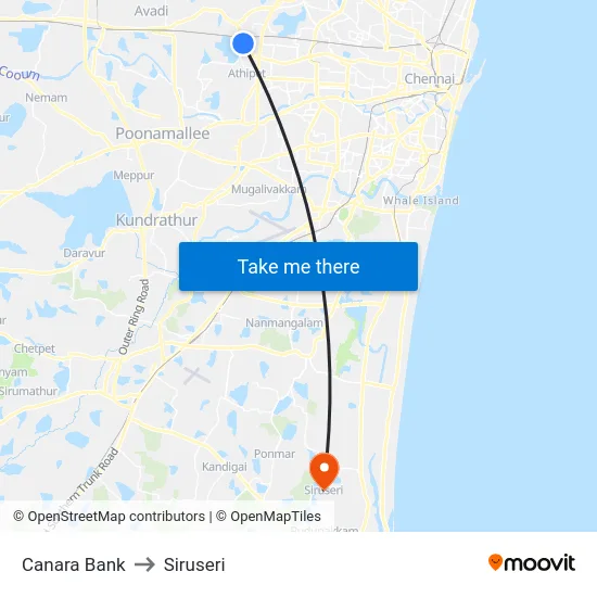 Canara Bank to Siruseri map
