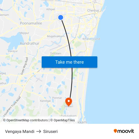 Vengaya Mandi to Siruseri map