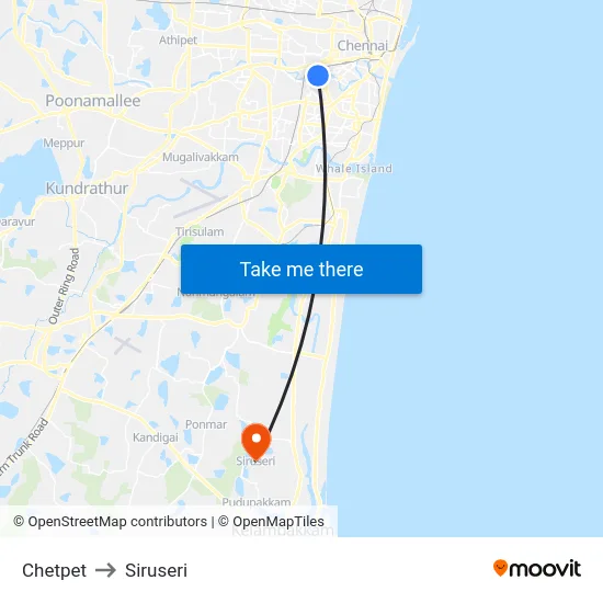 Chetpet to Siruseri map