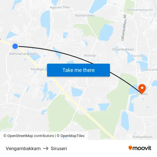 Vengambakkam to Siruseri map