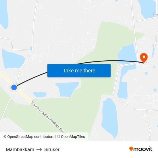 Mambakkam to Siruseri map