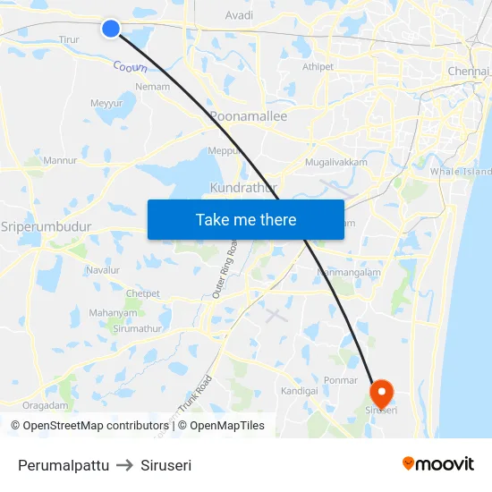 Perumalpattu to Siruseri map