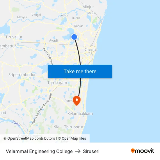 Velammal Engineering College to Siruseri map