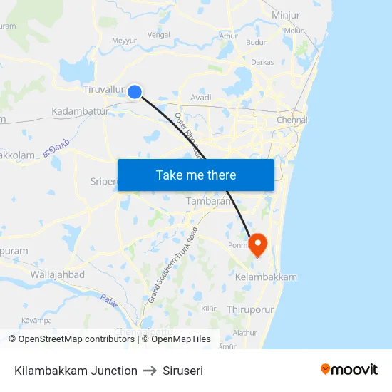 Kilambakkam Junction to Siruseri map