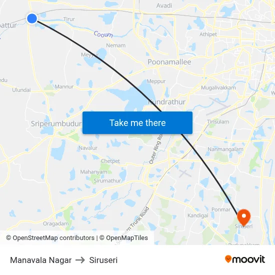 Manavala Nagar to Siruseri map