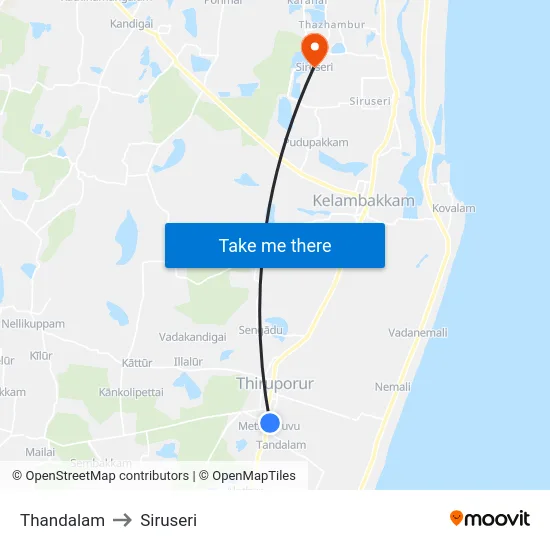 Thandalam to Siruseri map