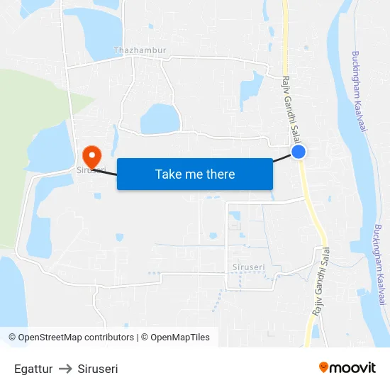 Egattur to Siruseri map
