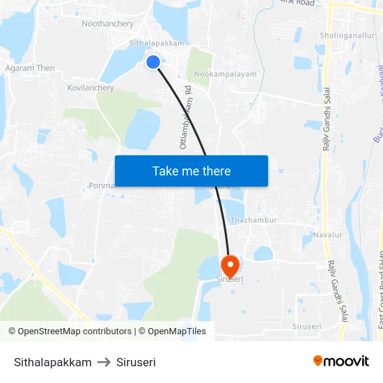 Sithalapakkam to Siruseri map