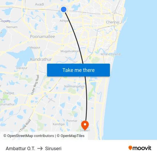 Ambattur O.T. to Siruseri map