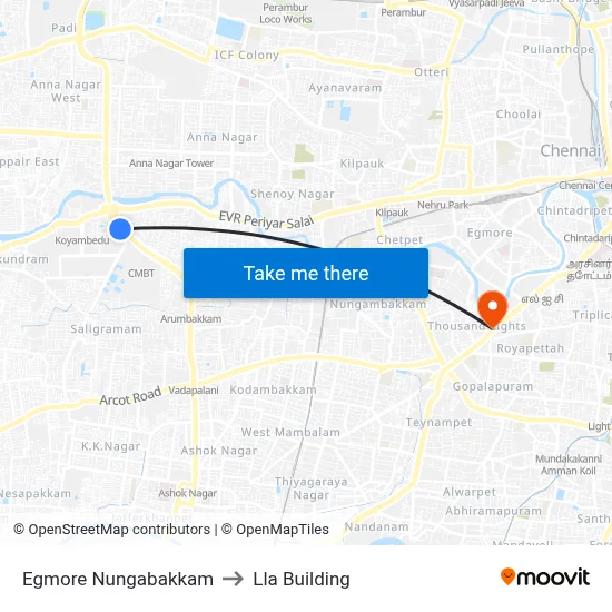Egmore Nungabakkam to Lla Building map