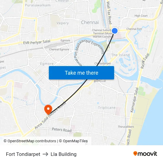 Fort Tondiarpet to Lla Building map