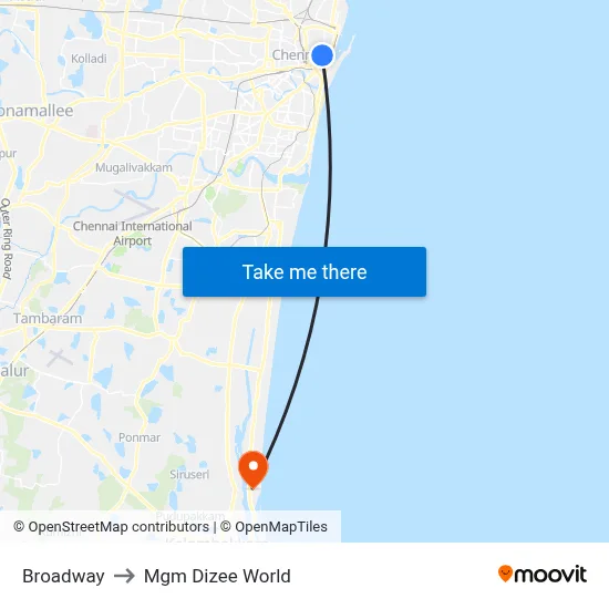 Broadway to Mgm Dizee World map