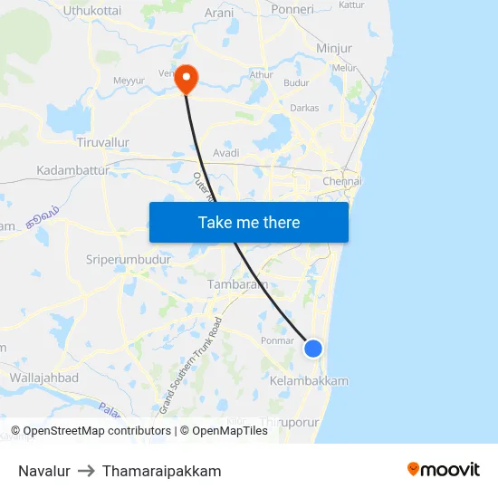 Navalur to Thamaraipakkam map
