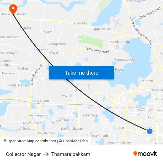 Collector Nagar to Thamaraipakkam map