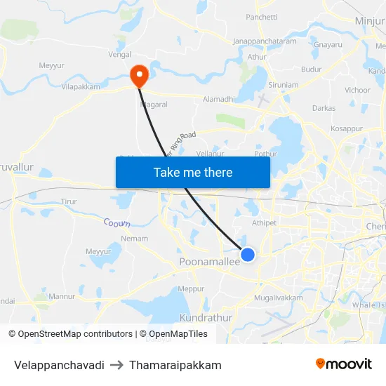 Velappanchavadi to Thamaraipakkam map