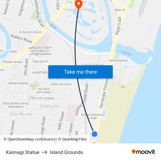 Kannagi Statue to Island Grounds map