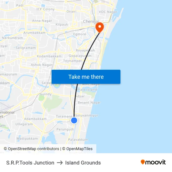 S.R.P.Tools Junction to Island Grounds map