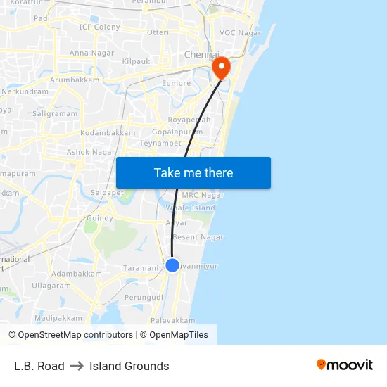L.B. Road to Island Grounds map