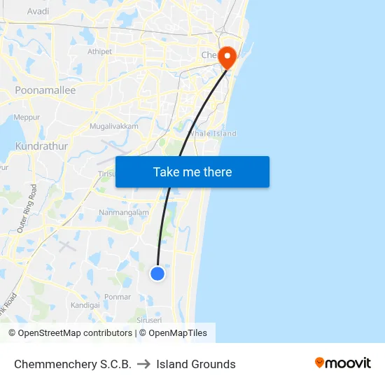 Chemmenchery S.C.B. to Island Grounds map