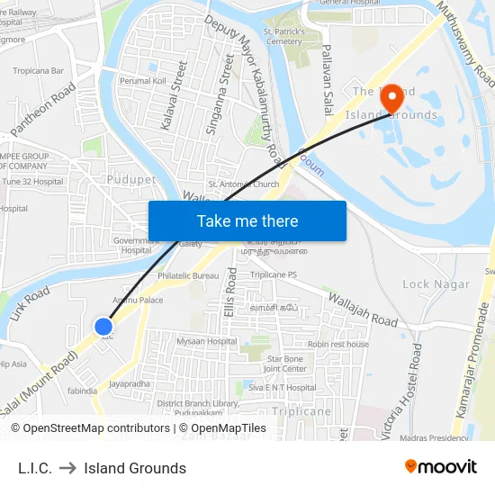 L.I.C. to Island Grounds map