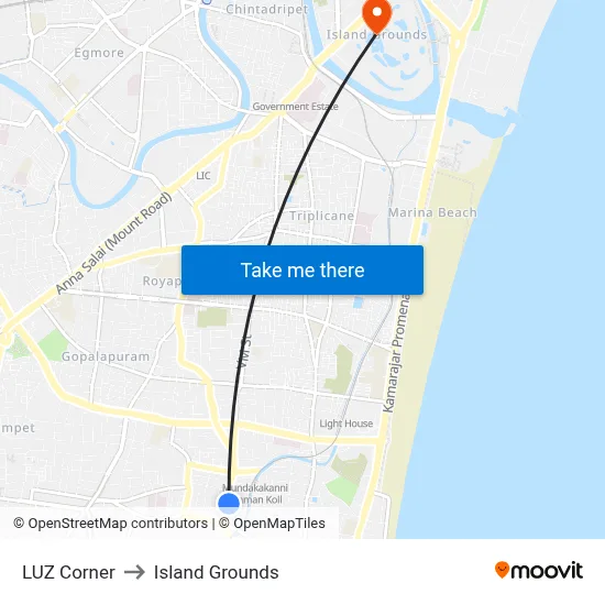 LUZ Corner to Island Grounds map